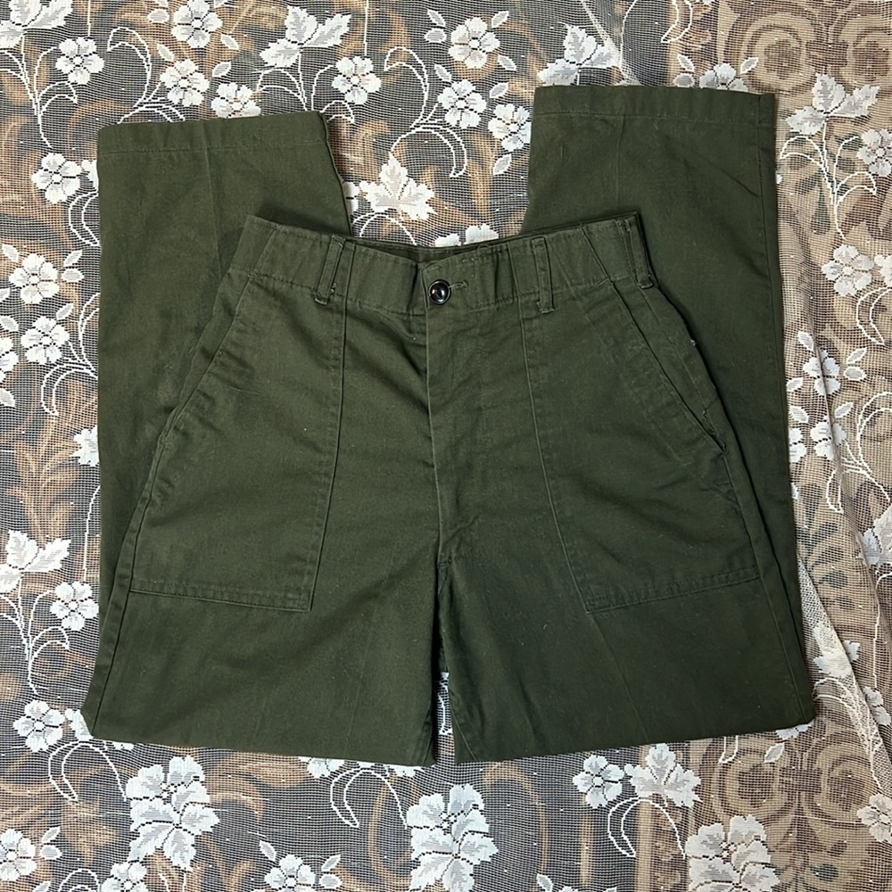 Vintage Green OG 107 Sateen Trousers Military Utility Pant